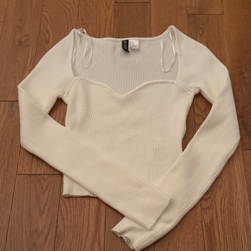 Divided White Long Sleeve Top